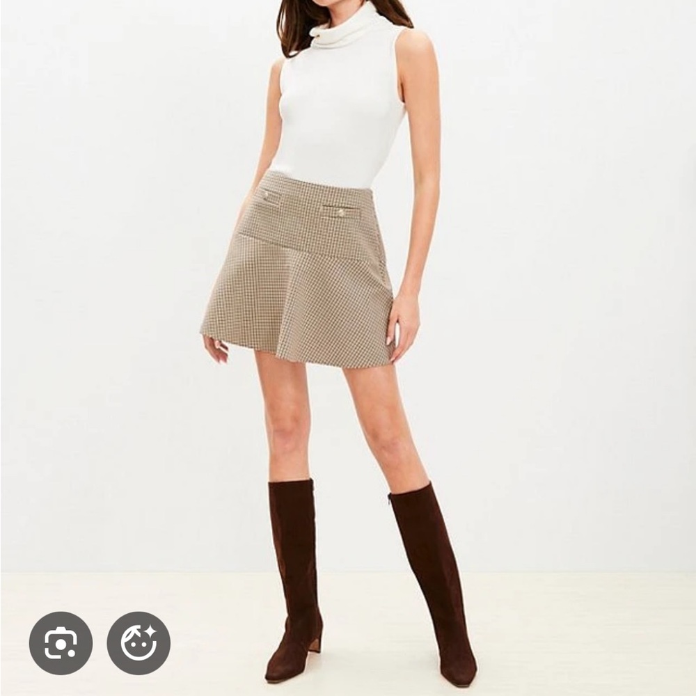 Plaid Women's jacket and skirt - Cream and Black from Loft